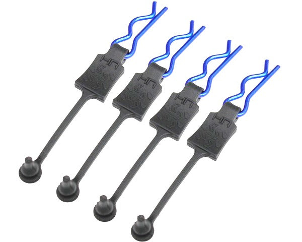 Hot Racing HRABWP39E06 Body Clip Retainers 1/8 (4) Blue