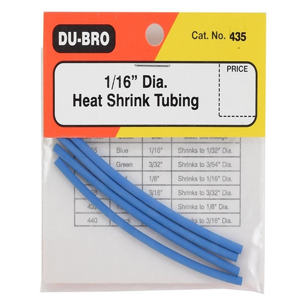 Dubro DUB435 Heat Shrinkwrap,1/16",Blue