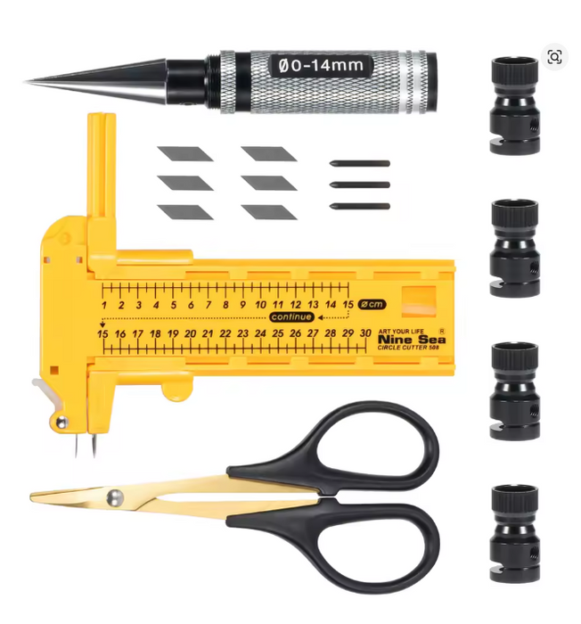 WORC Aluminum Handle Body Reamer Scissors Set Curved Circle Cutter Magnetic Body Posts Marker Kit 0-14mm