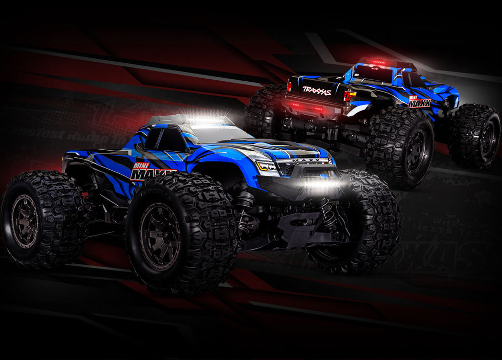 Traxxas TRA10795 MINI MAXX LED Light Kit - Front and rear bumpers with pre-installed light bars - Roof skid 3-volt regulated power supply