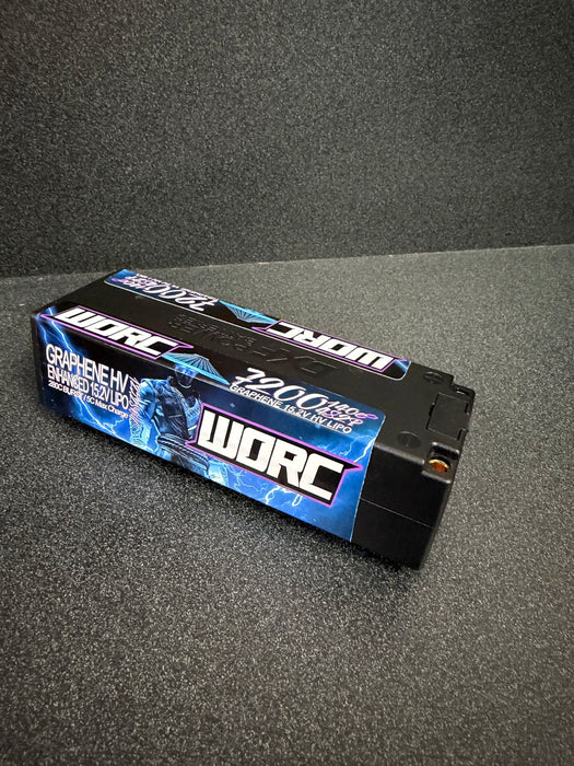 WORC 15.2V 4S 7200mAh 1400C Hardcase HV Lipo Battery 4S2P Graphene 5mm Bullet Plugs High Voltage
