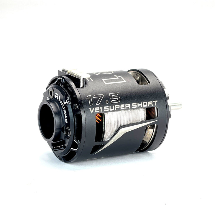 R1 Wurks 020112-2 17.5 V21 Super Short Motor #020112 ROAR - Hand Picked Stator 17.5T Brushless 2-Pole