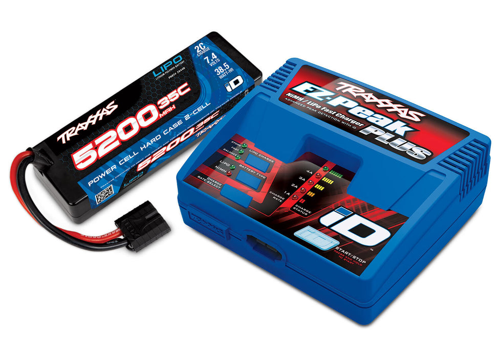 Traxxas TRA2970-2SR 7.4v 2S LIPO COMPLETER Charger & Battery 5200mah 35C 2844R/2970 EZ-Peak