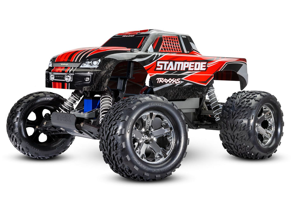 Traxxas TRA36054-8-RED Stampede: 1/10 Scale Monster Truck w/USB-C, Red