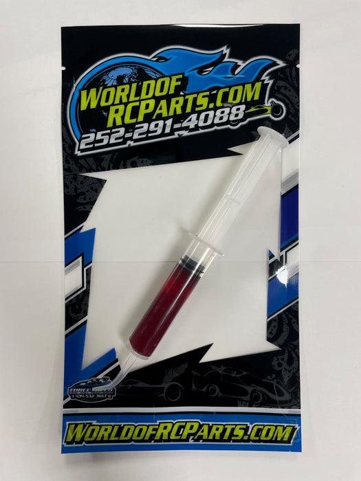 WORC WRC-G02R Red & Tacky Lithium 12-Hydroxy HD Lubricant Grease (10ml) Curved Tip Syringe