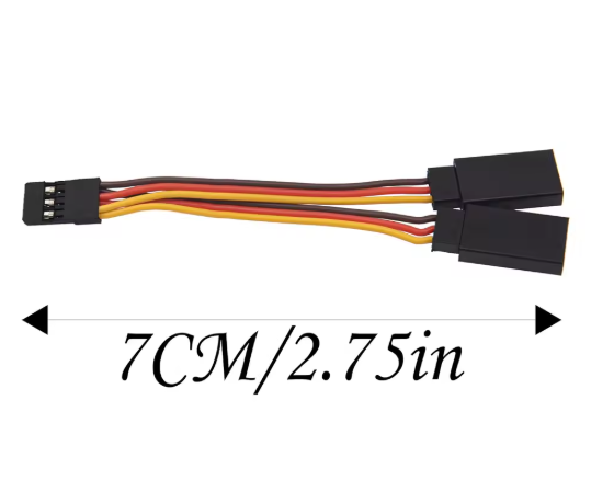 WORC WRC70Y Heavy Duty Short 35MM Universal Servo Y Extension Lead (1 Male/2 Female) Splitter Harness