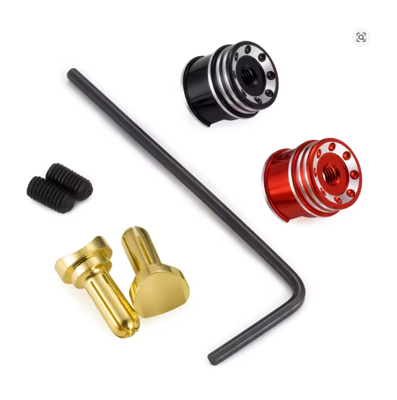 WORC WRC-LP5MMHSG Tall Heatsink Bullet Plug Grips w/ 5mm Low Profile Bullets (Black/Red) Short LCG Lipo