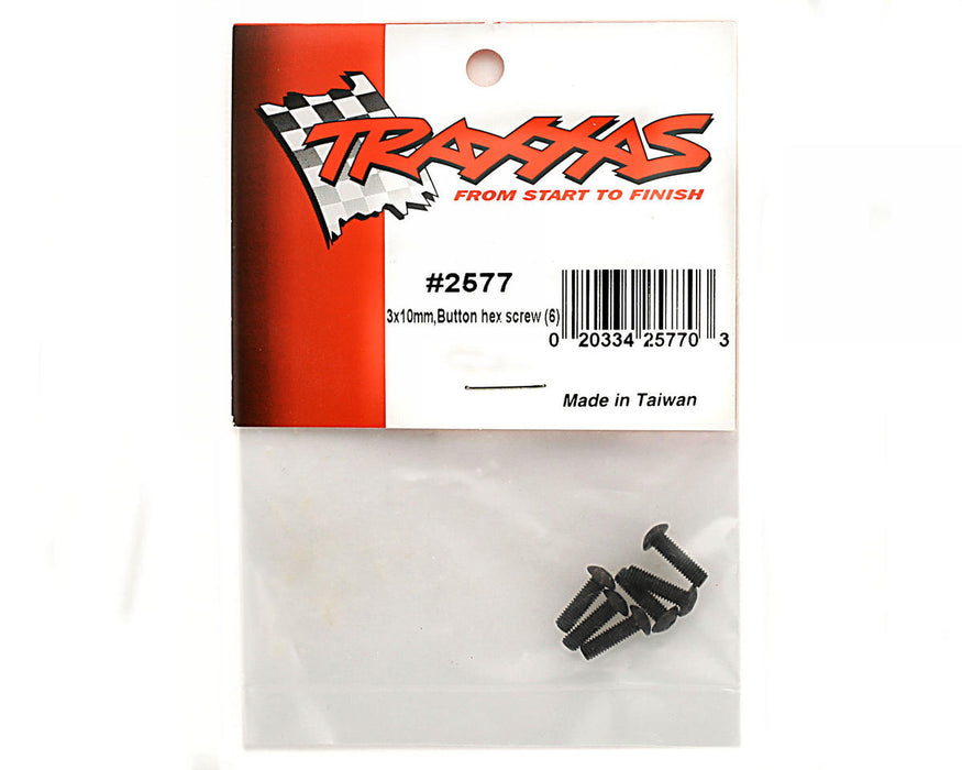 Traxxas TRA2577 Screws, 3x10mm button-head machine (hex drive) (6)