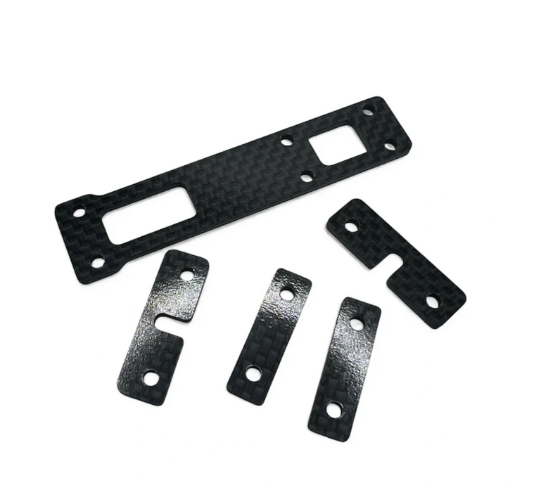 TP3D TP3-CW5-RISER Custom Works Rocket Outlaw 5 Riser Kit, Carbon Fiber Transmission Toe Block Kick Up Risers