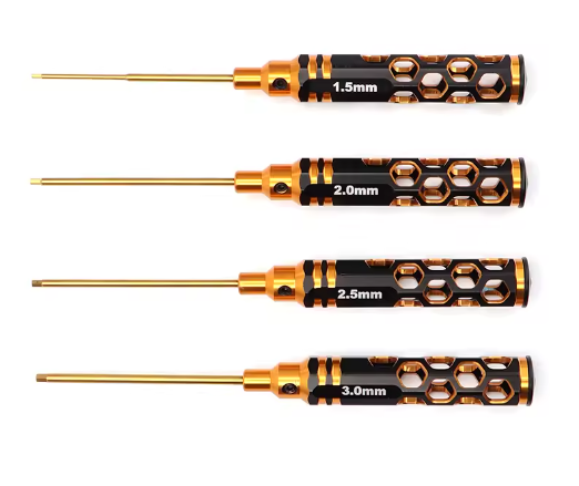 WORC WRC-T004G Allen Wrench Hex Gold Honeycomb Black Driver Set RC Titanium  4pcs 1.5mm 2.0mm 2.5mm 3.0mm