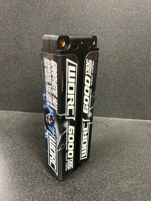 WORC WRC60130-2S2P5MM 7.6V 6000mAh 130C Hardcase Lipo 2S2P Graphene HV Battery 5mm Bullet