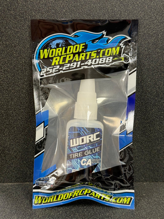 WORC WRC-505 R/C CA Tire Super Glue w/ Metal Glue Tip Medium 0.75oz (21.2g)