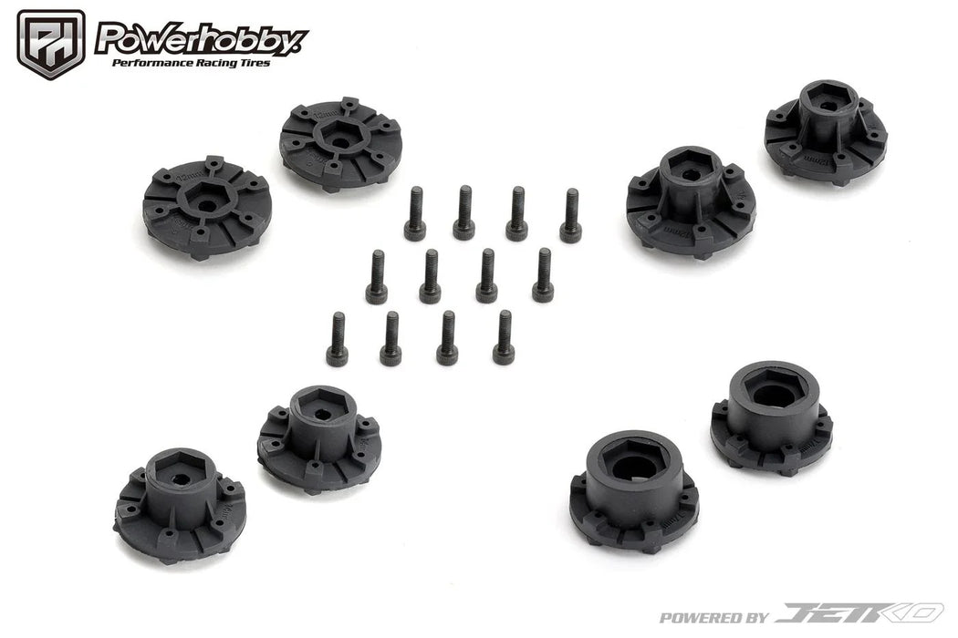 Powerhobby 1/10 2.8 MT Tomahawk Belted Tires (2) with Removable Hex Wheels