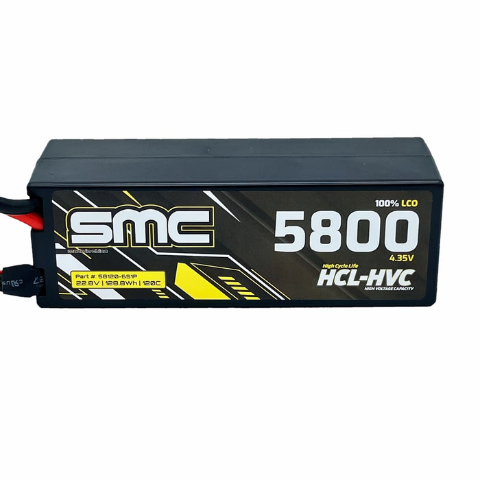 SMC SMC58120-6S1P HCL-HVC 22.8V-5800mAh 120C Hardcase 6S LIPO BATTERY HIGH VOLTAGE CYCLE LIFE HARD CASE