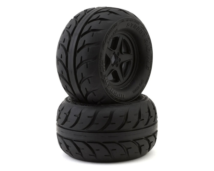 UpGrade UPG-10001 RC Street Radials 2.8" Pre-Mounted On-Road Tires w/5-Star Wheels (2) (17mm/14mm/12mm Hex)