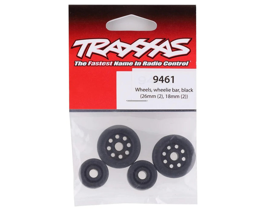 Traxxas TRA9461 Wheels, wheelie bar, black (26mm (2), 18mm (2))