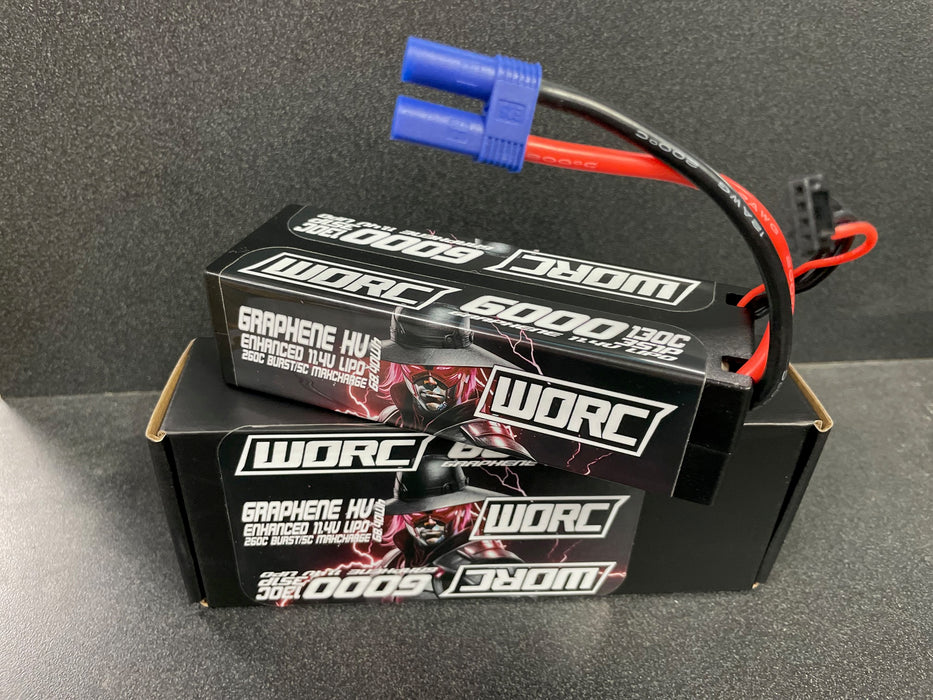 WORC WRC60130-3S1PEC5 11.4V 6000mAh 130C Hardcase 3S HV Lipo 3S1P EC5 Low IR Graphene