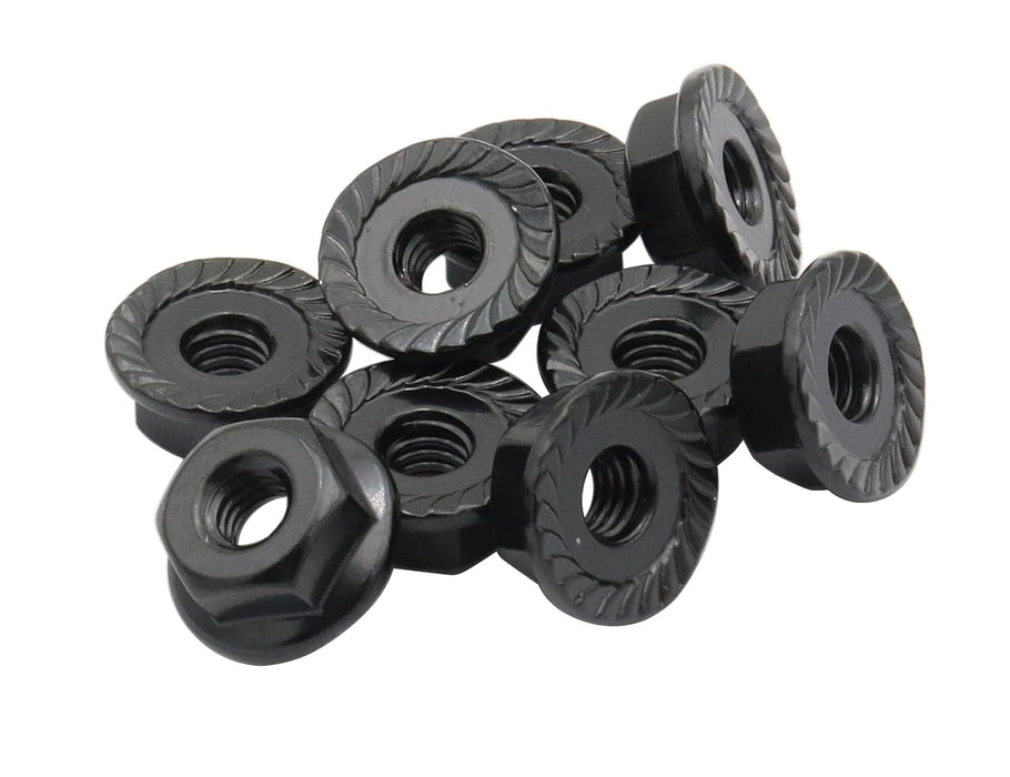 WORC 8-32 Low Profile Flanged Serrated Lock Wheel Nuts (4 qty) Steel 3/16" Axle Custom Works Ghost GFRP Associated
WRC-FN-BK-S-832