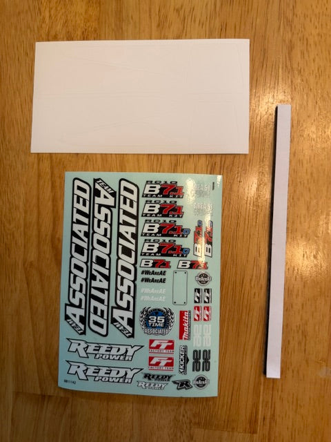 Team Associated ASC92422 Body 0.8mm B7 CLEAR B7.1 ASC92425 Front Wing, ASC92424 Rear Wing