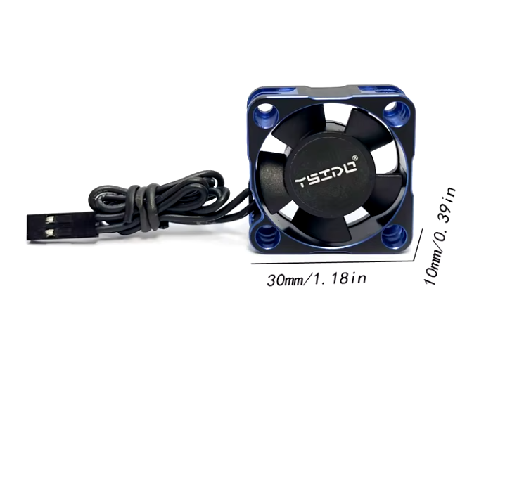 WORC WRC3010B Aluminum High Speed Cooling Fan 30x30mm x 10mm Motor ESC Blue / Black WaterProof