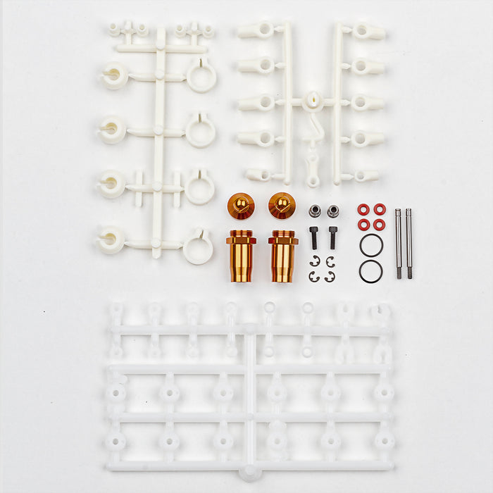 Team Associated ASC6462 RC10 Shock Kit, 0.56 in, 2 shocks Front Gold Body White Plastic Hardware