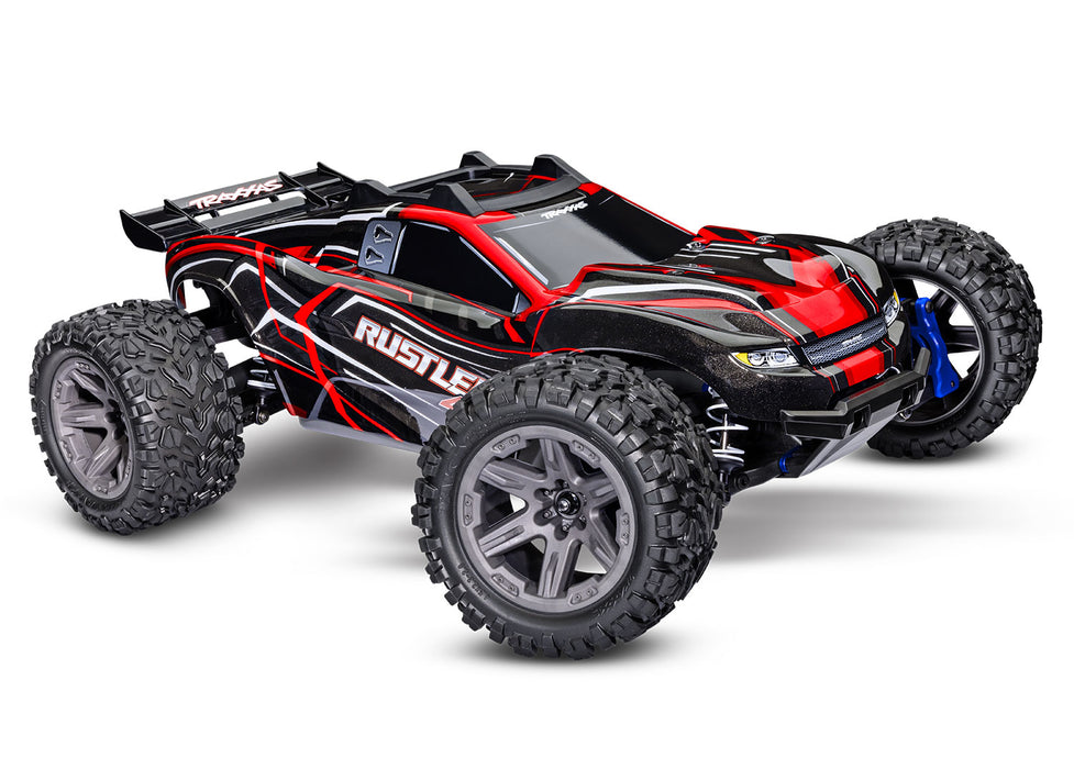 Traxxas TRA67164-4-RED Rustler 4X4 BL-2s: 1/10 Scale 4WD Stadium Truck, RED