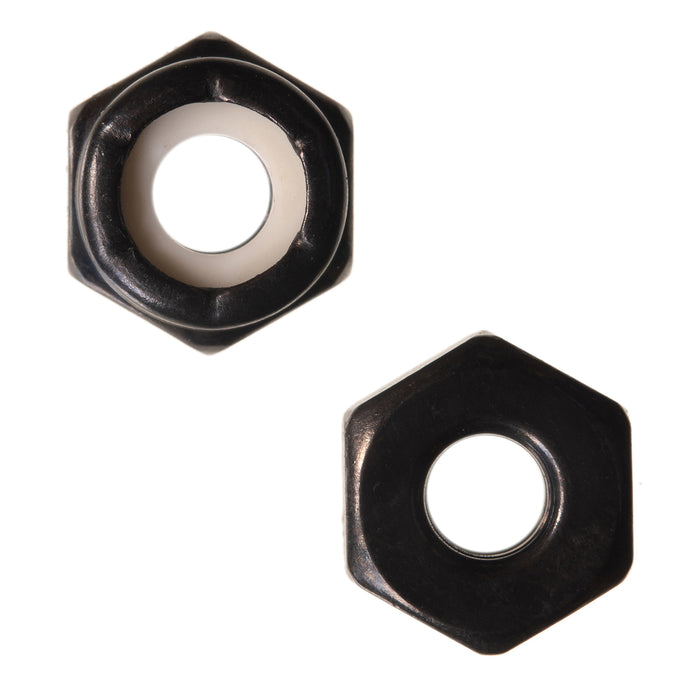 WORC WRC-440-LN-A 4-40 Low Profile Thin Hex Lock Nuts Aluminum Nylon Insert - Black (8 qty)