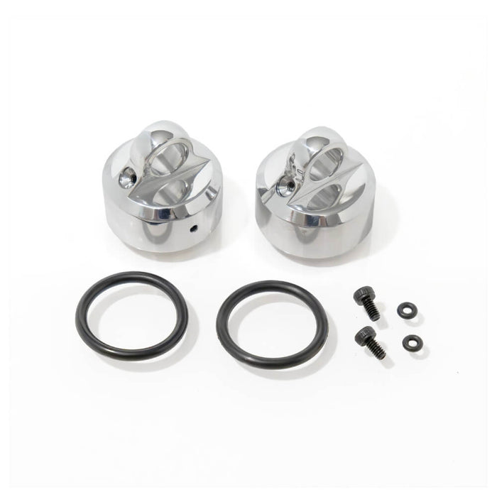 TEKNO RC TKR8702X Shock Caps (polished 7075, emulsion/vented/standard, 2pcs)