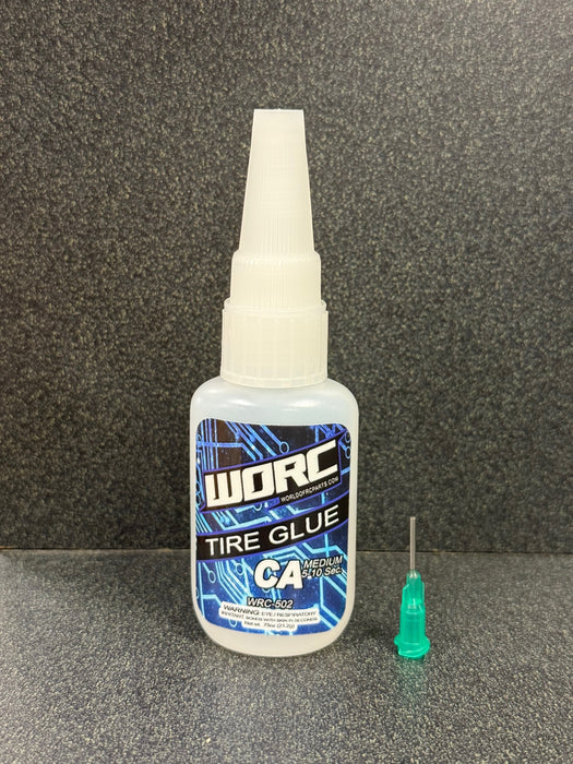 WORC WRC-505 R/C CA Tire Super Glue w/ Metal Glue Tip Medium 0.75oz (21.2g)