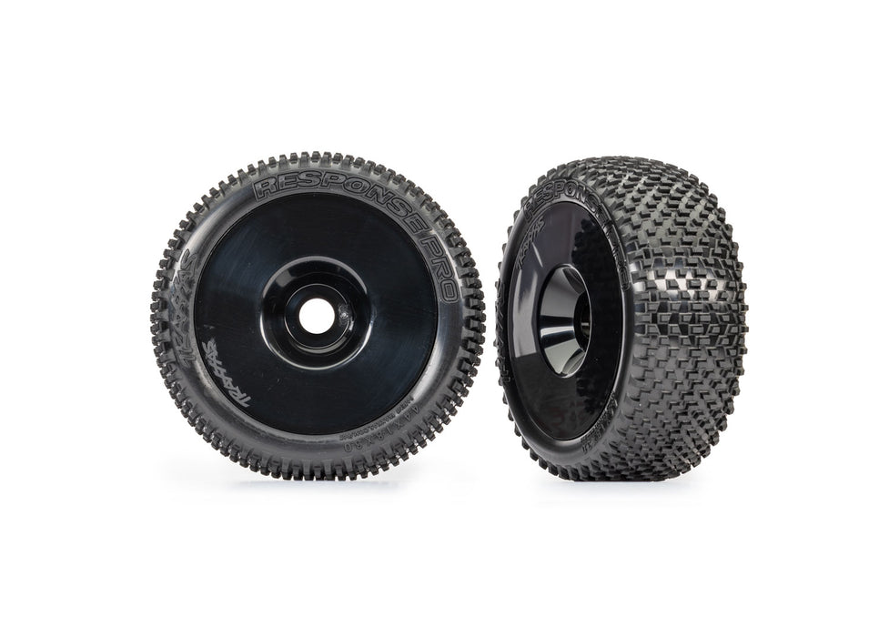 Traxxas TRA9074-BLK Jato 4x4 VXL Tires & wheels, assembled, glued (BLACK dished 3.0" wheels, Response Pro 3.0" tires, foam inserts) (2)