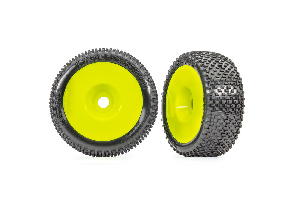 Traxxas TRA9074-YLW Jato 4x4 VXL Tires & wheels, assembled, glued (YELLOW dished 3.0" wheels, Response Pro 3.0" tires, foam inserts) (2)