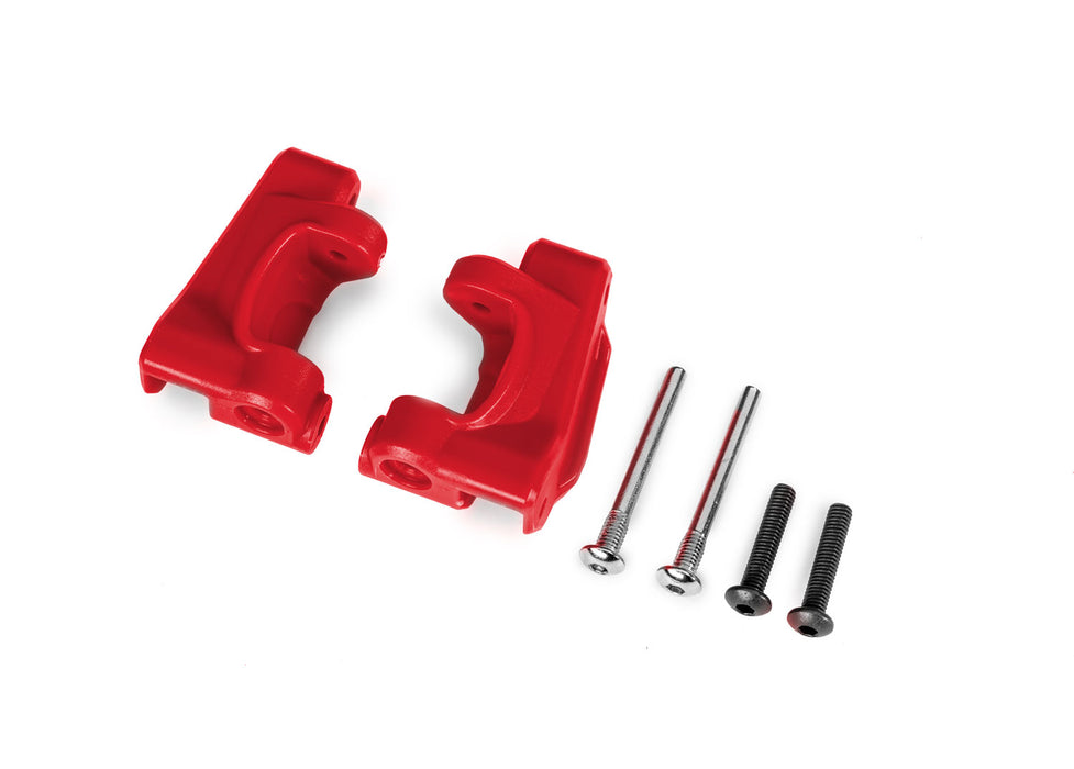 Traxxas TRA9135-RED DRAG SLASH Caster blocks (c-hubs), RED extreme heavy duty, black (left & right)/ 3x26mm hinge pins (2)/ 3x15mm BCS (2) (for use with #9182 upgrade kit)