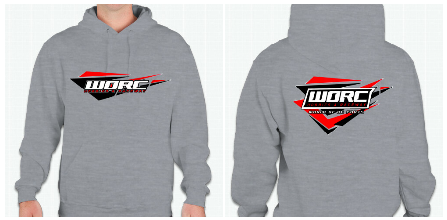 WRC World of R/C Grey 2024 Hoodie Red / Black Thunder Struck