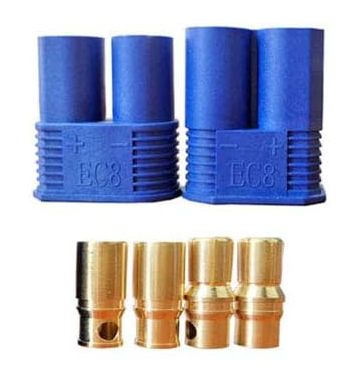 WORC WRC-EC8 EC8 Connectors 8mm Banana Plug Bullet Connector Pair (x2 ...
