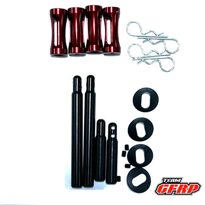 GFRP GFR1017R Dirt Oval Clipped Body Post Kit - Red