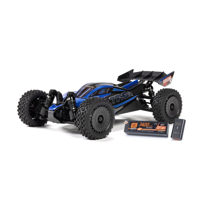 ARRMA ARA2306ST2 TYPHON GROM BLX 223S Brushless 4X4 Small Scale Buggy RTR with Battery & Charger, Blue