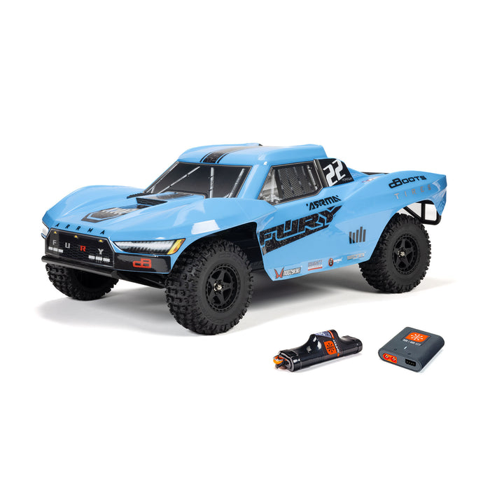 ARRMA ARA3221ST2 1/10 FURY 2wd SHORT COURSE TRUCK RTR WITH SMART BATTERY & CHARGER, BLUE