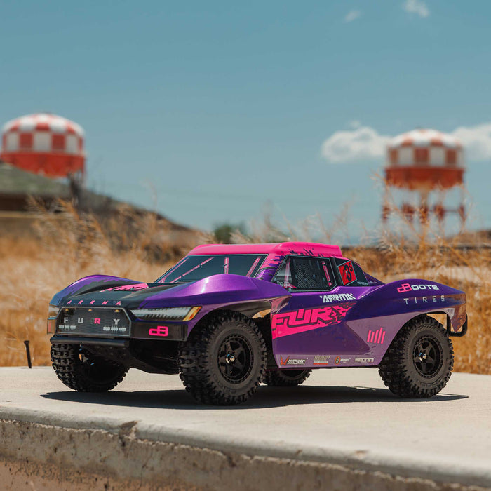 ARRMA ARA3521T3 1/10 FURY 223S BLX Brushless 2WD Short Course Truck RTR with DSC, Purple / Pink