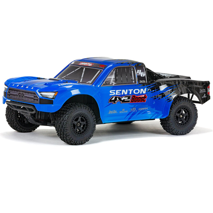 Used ARRMA ARA4103V4T2 1/10 SENTON 4X2 BOOST MEGA 550 Brushed Short Course Truck RTR Blue Black S&D