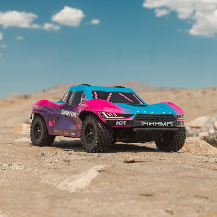 ARRMA ARA4303V4T3 1/10 SENTON 223S BLX Brushless 4X4 Short Course Truck RTR with DSC, Blue Pink Purple