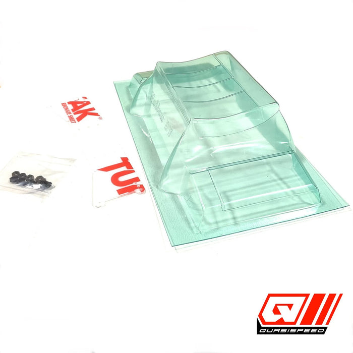 GFRP Quasi Speed QS-2916 4.5x3 Large MD Sprint Front Wing Molded Clear Lexan with mount, screws, and nuts
