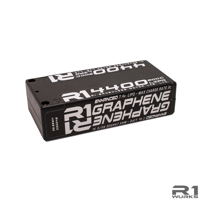 R1WURKS R1030046 4400mah 200C 7.4V 2S Shorty LiPo Battery, Graphene