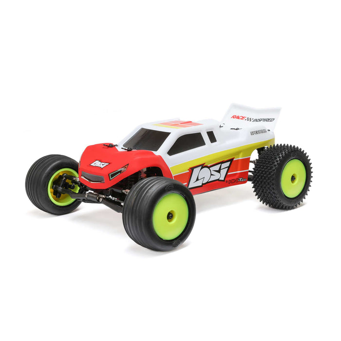 USED RETURN TESTED OK Losi LOS-1056T1 1/18 Mini-T 2.0 V2 2WD Stadium Truck Brushless RTR, Red