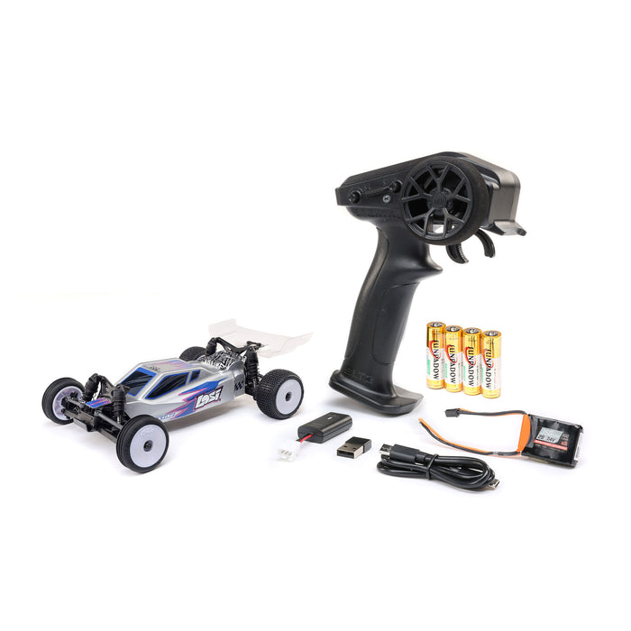 LOSI LOS00007T2 1/24 Micro-B 2WD Buggy RTR, Silver TLR