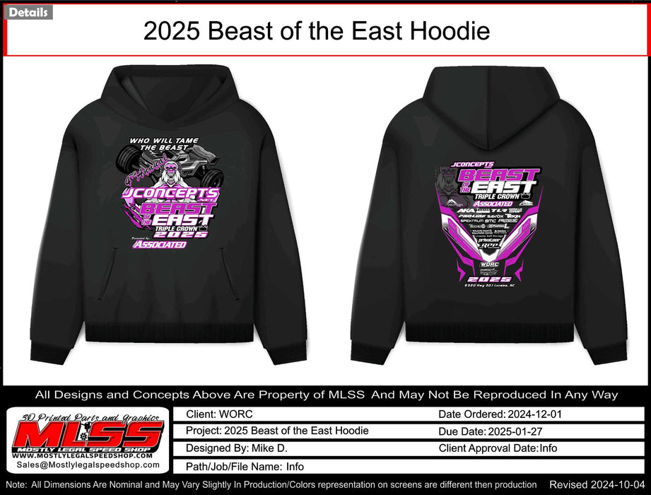 2025 Beast of the East Indoor Off-Road Race Hoodie Presented by Associated (Black)