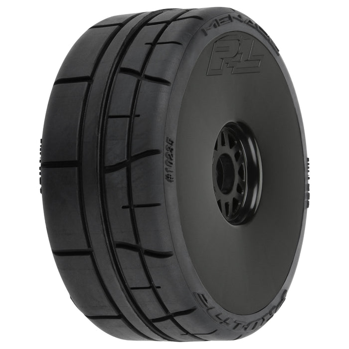 Proline PRO1023510 Menace HP BELTED Speed Run 1:8 Tires Mounted on Mach 10 Black 17mm Wheels (2) for Front or Rear