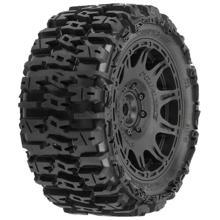 Pro-Line PRO1024010 1/6 Trencher F/R 5.7” Tires Mounted 24mm Black Raid 8x48 Hex (2)