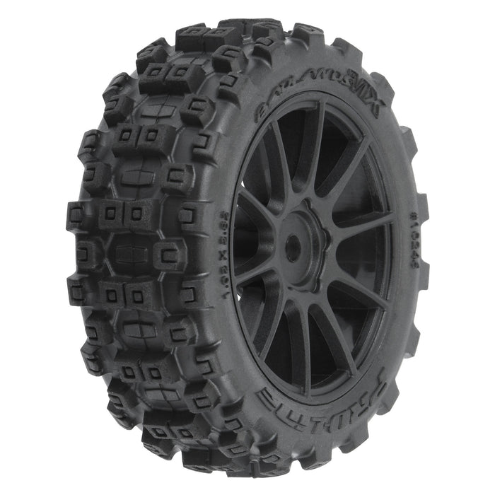 Pro-Line PRO1024610 Badlands MX 1.9" Buggy Tires MTD Mach-10 Black Wheels: Typhon GROM