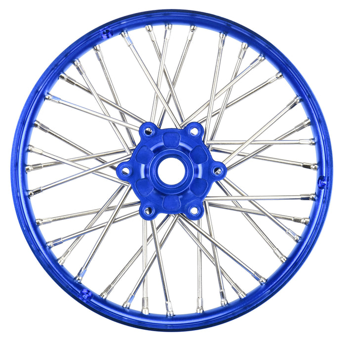 Pro-Line PRO283600T1 1/4 Pro-Spec Aluminum V2 Bead Front Wheel, Assembled, Blue: Promoto-MX