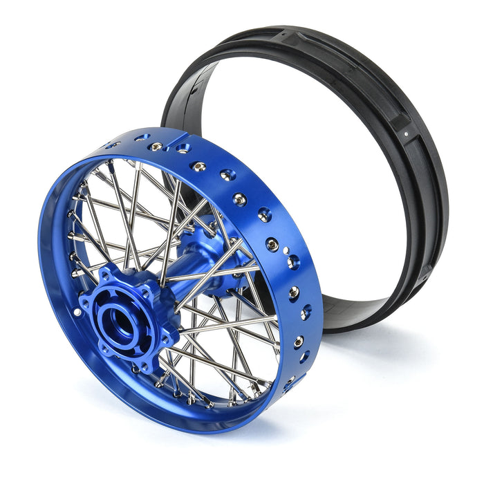 Pro-Line PRO283700T1 1/4 Pro-Spec Aluminum V2 Bead Rear Wheel, Assembled, Blue: Promoto-MX